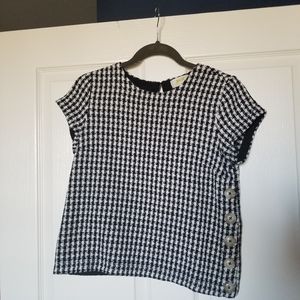 Black & white houndstooth blouse - Anthropologie